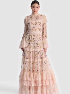 ALLEGRA EMBELLISHED LACE MAXI GOWN