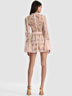 ALLEGRA EMBELLISHED LACE MINI GOWN