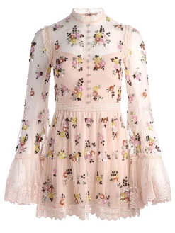ALLEGRA EMBELLISHED LACE MINI GOWN