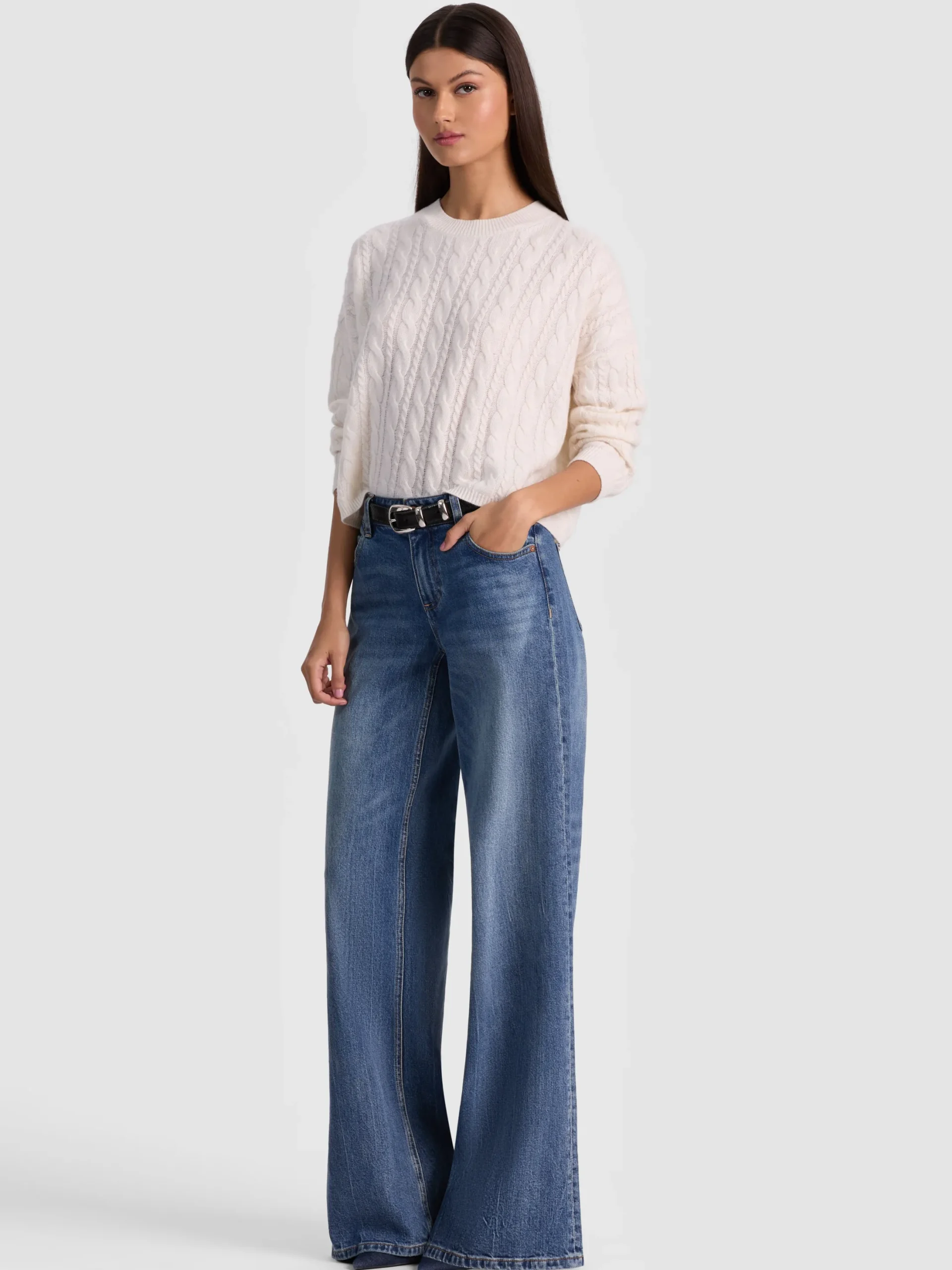 CECILIE CASHMERE CABLEKNIT PULLOVER