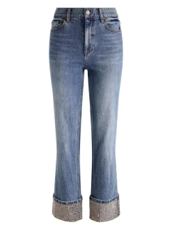 CHIC EMBELLISHED ANKLE JEAN