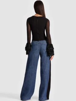 DELAINA TOP WITH RUFFLE CUFF
