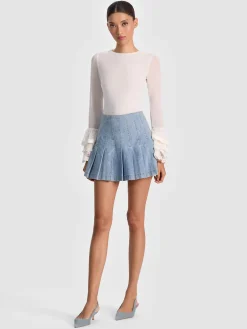 DELAINA TOP WITH RUFFLE CUFF