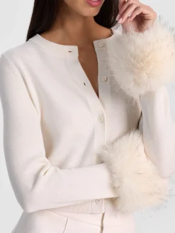 DOLLIE FAUX FUR CUFF CARDIGAN