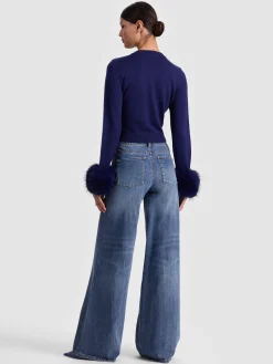 DOLLIE FAUX FUR CUFF CARDIGAN
