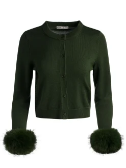 DOLLIE FAUX FUR CUFF CARDIGAN