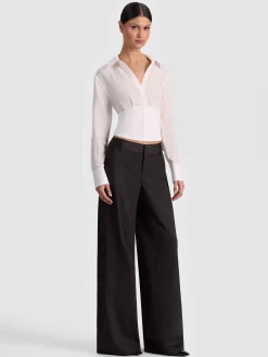 EDIE SEAMED CORSET BUTTON DOWN