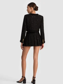 EMILIE EMBELLISHED TWEED MINI SKORT