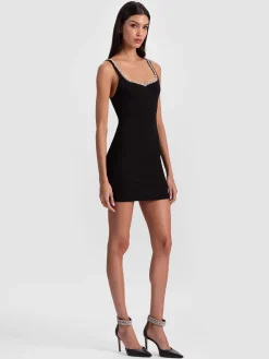 EVE EMBELLISHED TRIM MINI DRESS