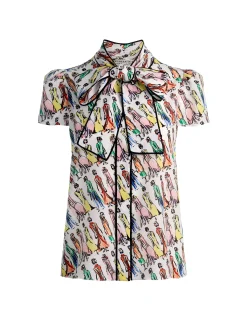 JEANNIE STACEFACE SILK BLOUSE