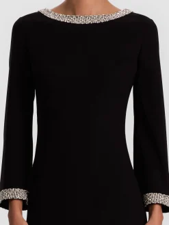 MAILYNN EMBELLISHED TRIM MINI DRESS