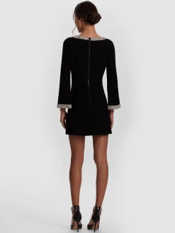 MAILYNN EMBELLISHED TRIM MINI DRESS