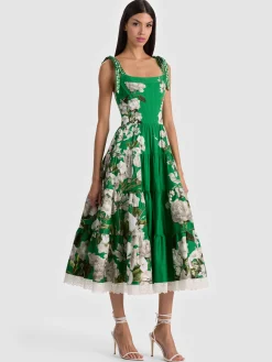 ROSALEE BUSTIER MIDI DRESS
