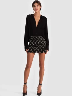 RUBI EMBELLISHED MINI SKIRT